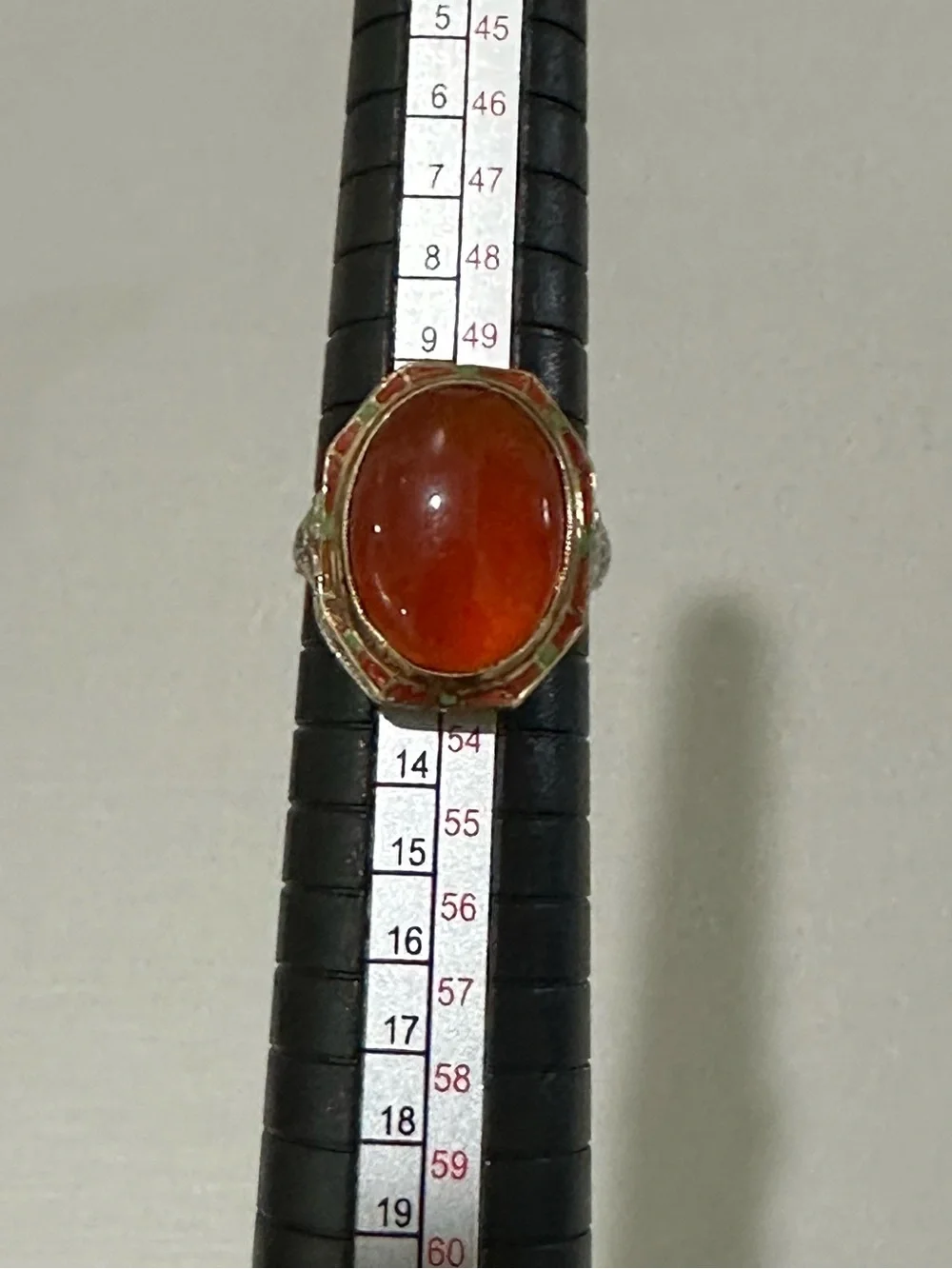 Vintage Carnelian 14kt Two Tone Statement Ring